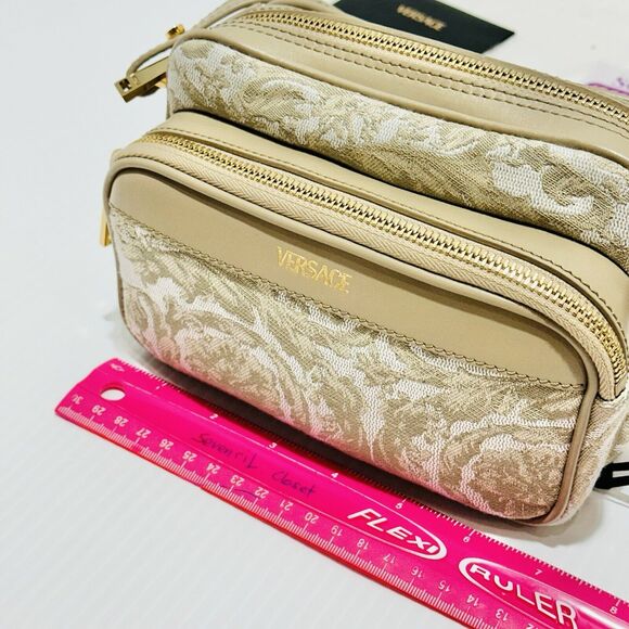 Versace Athena Jacquard Barocco Cream Beige Messenger Crossbody Bag NWT $1,150 - Picture 11 of 15